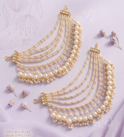 multi strand pearl ear chain