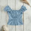 back view sky blue ruffle top